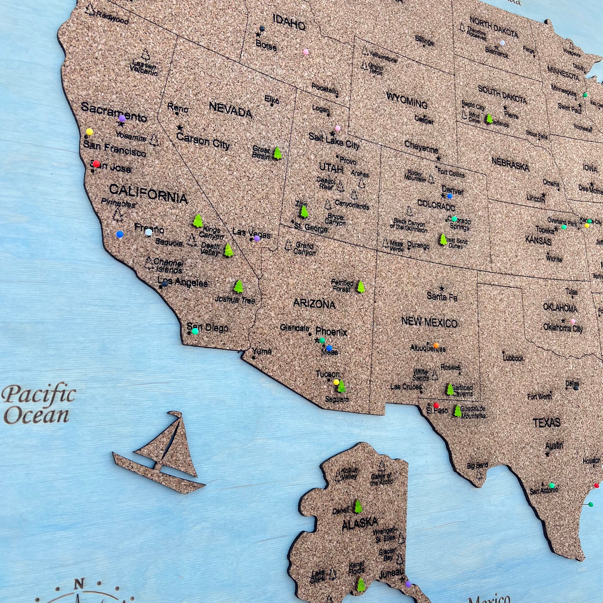 USA National Parks Wooden Map