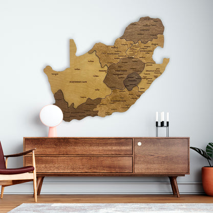 Wooden Map of South Africa by Ranocchio Map