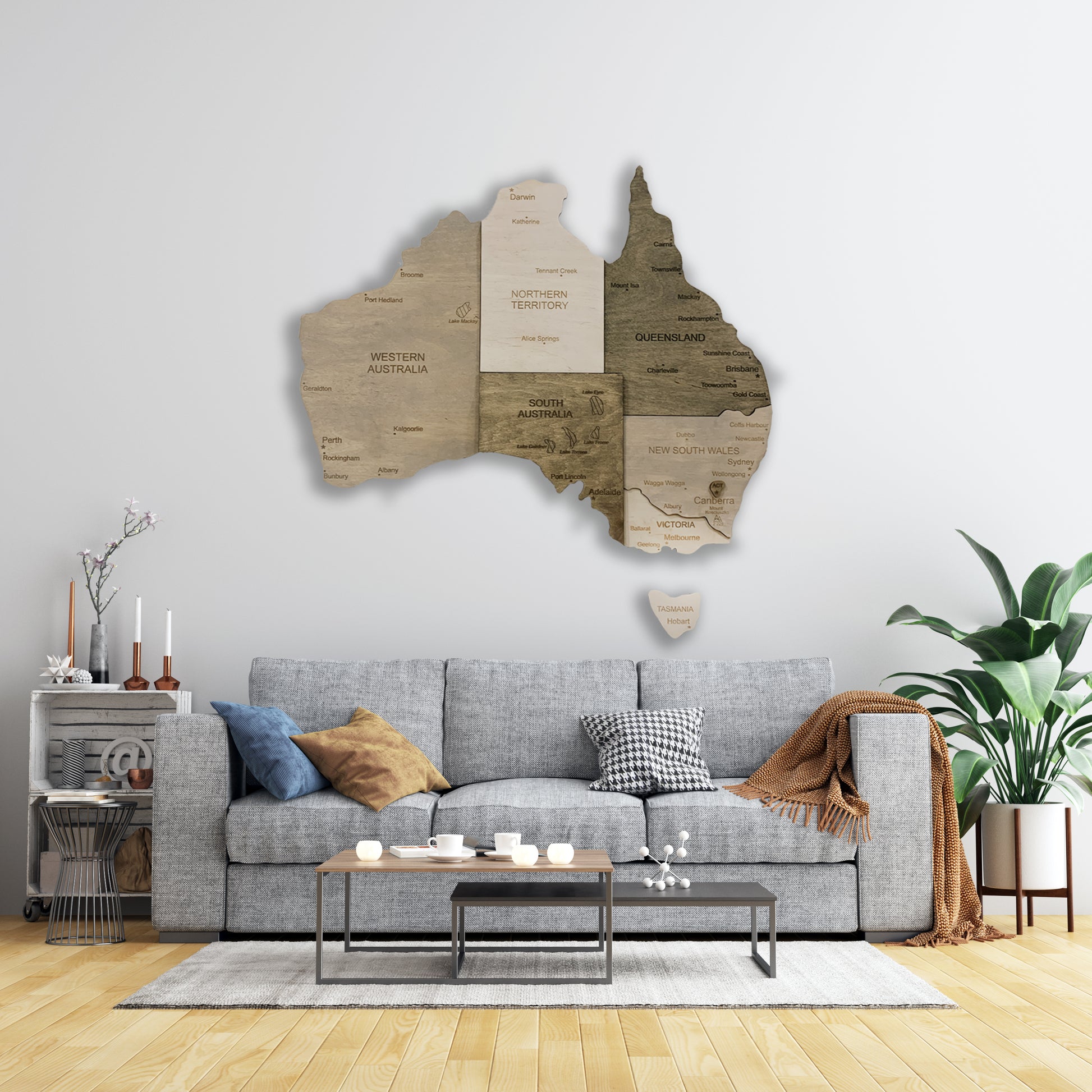 Wooden 3D Map of Australia