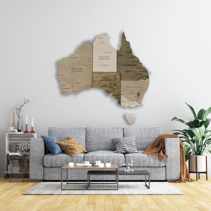 Wooden 3D Map of Australia