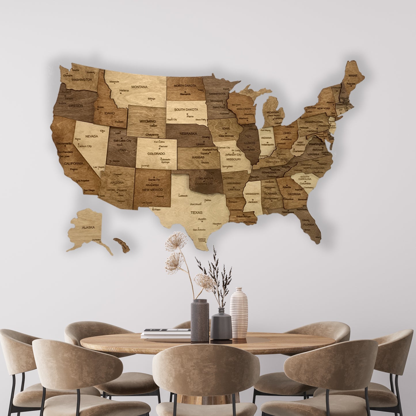 US Wooden Map | Ranocchio Map