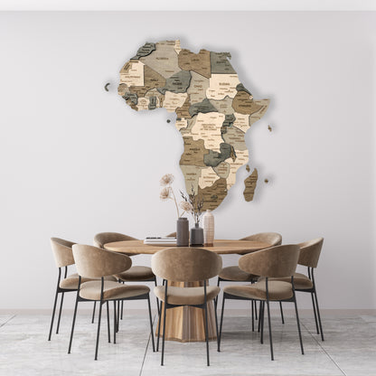 Wooden Africa Map by Ranocchio Map