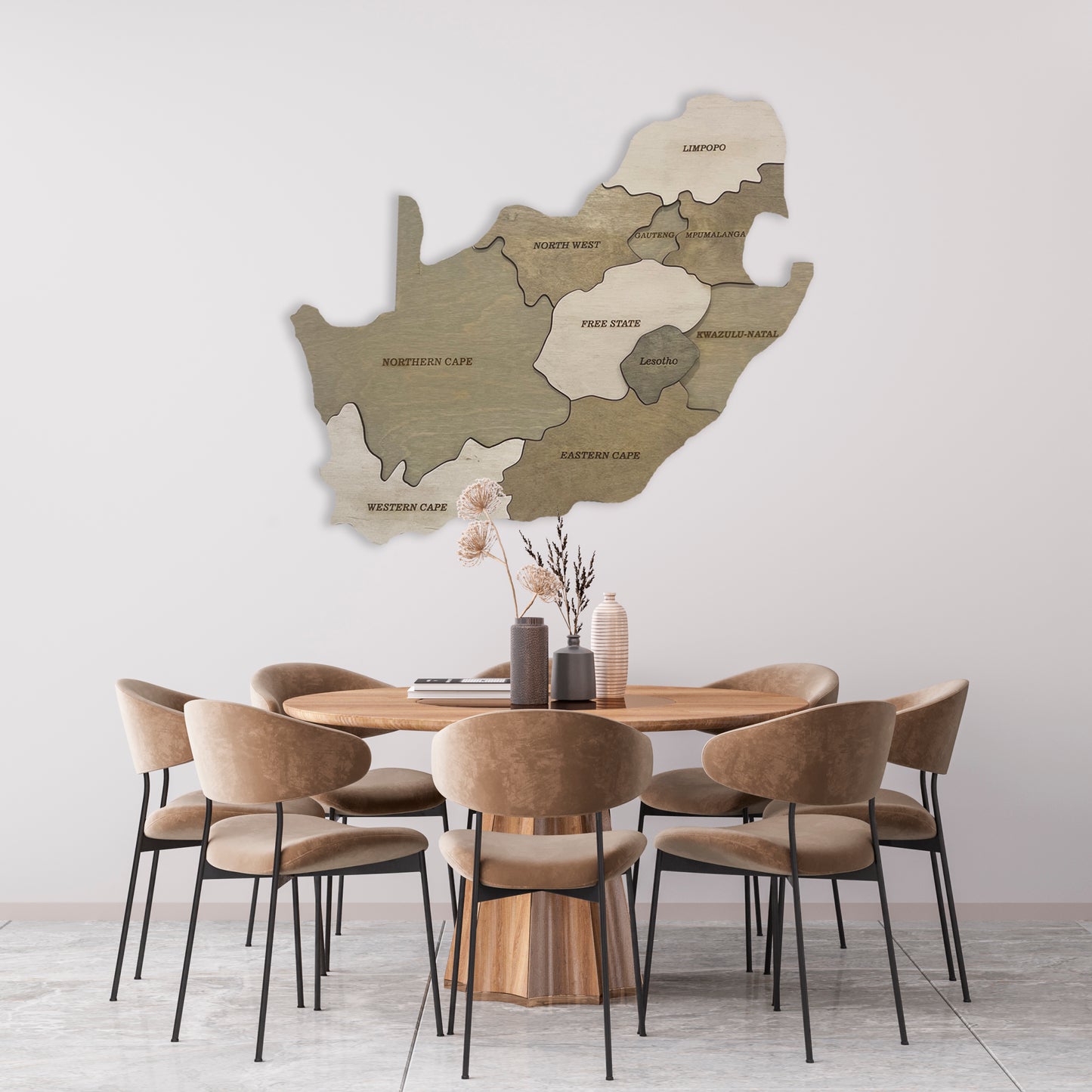 Wooden Map of South Africa 