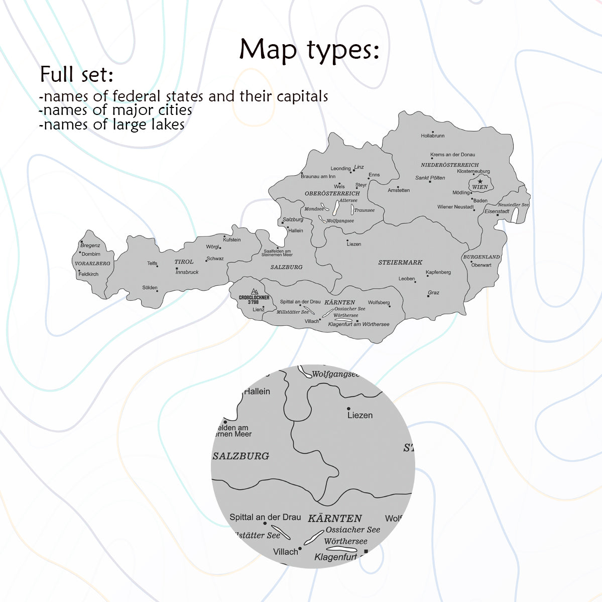 Wooden Austria 3D Map