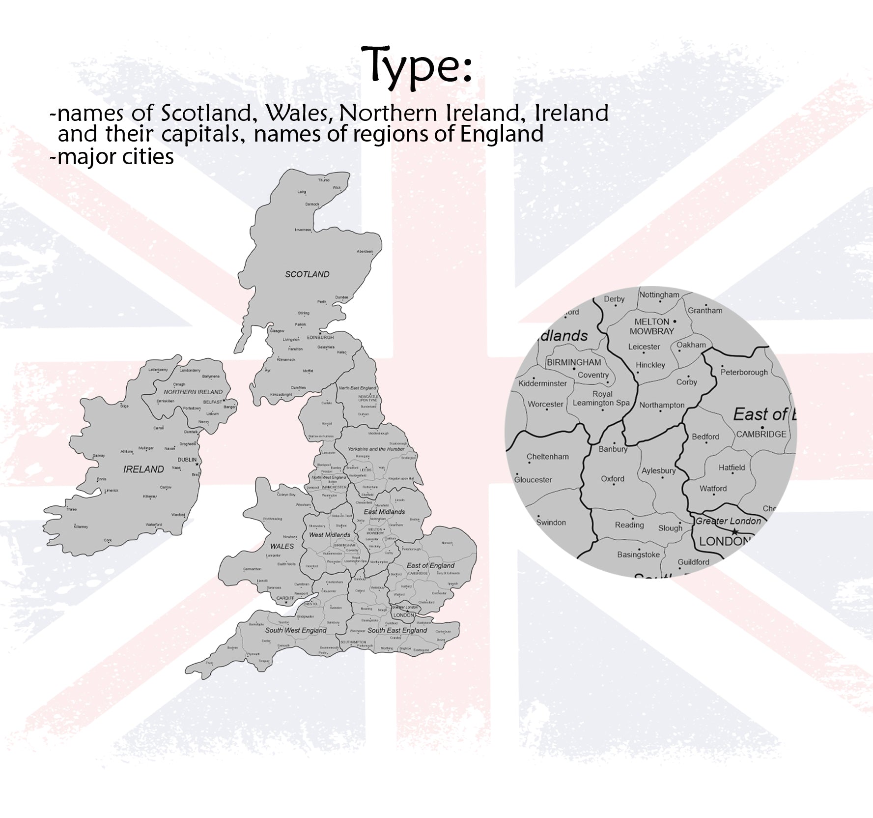 Wooden United Kingdom and Ireland Map types