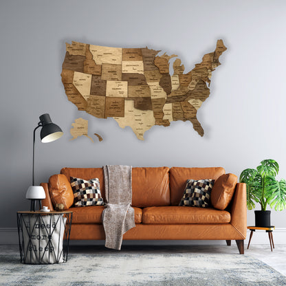 Ranocchio US Wooden Map