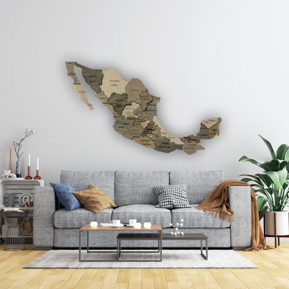 Wooden Map of Mexico | Ranocchio Map