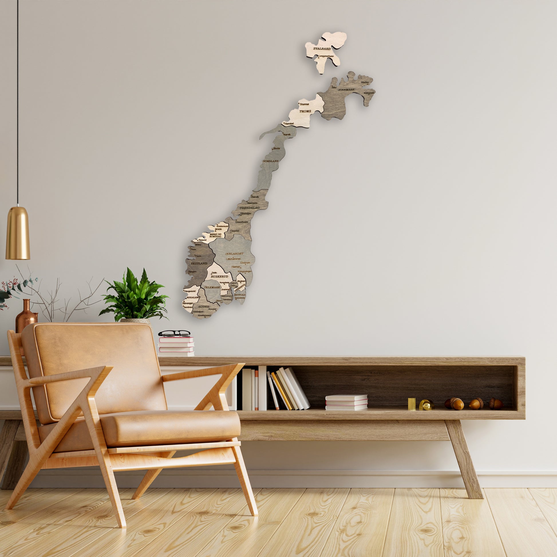 Wooden Norway Map