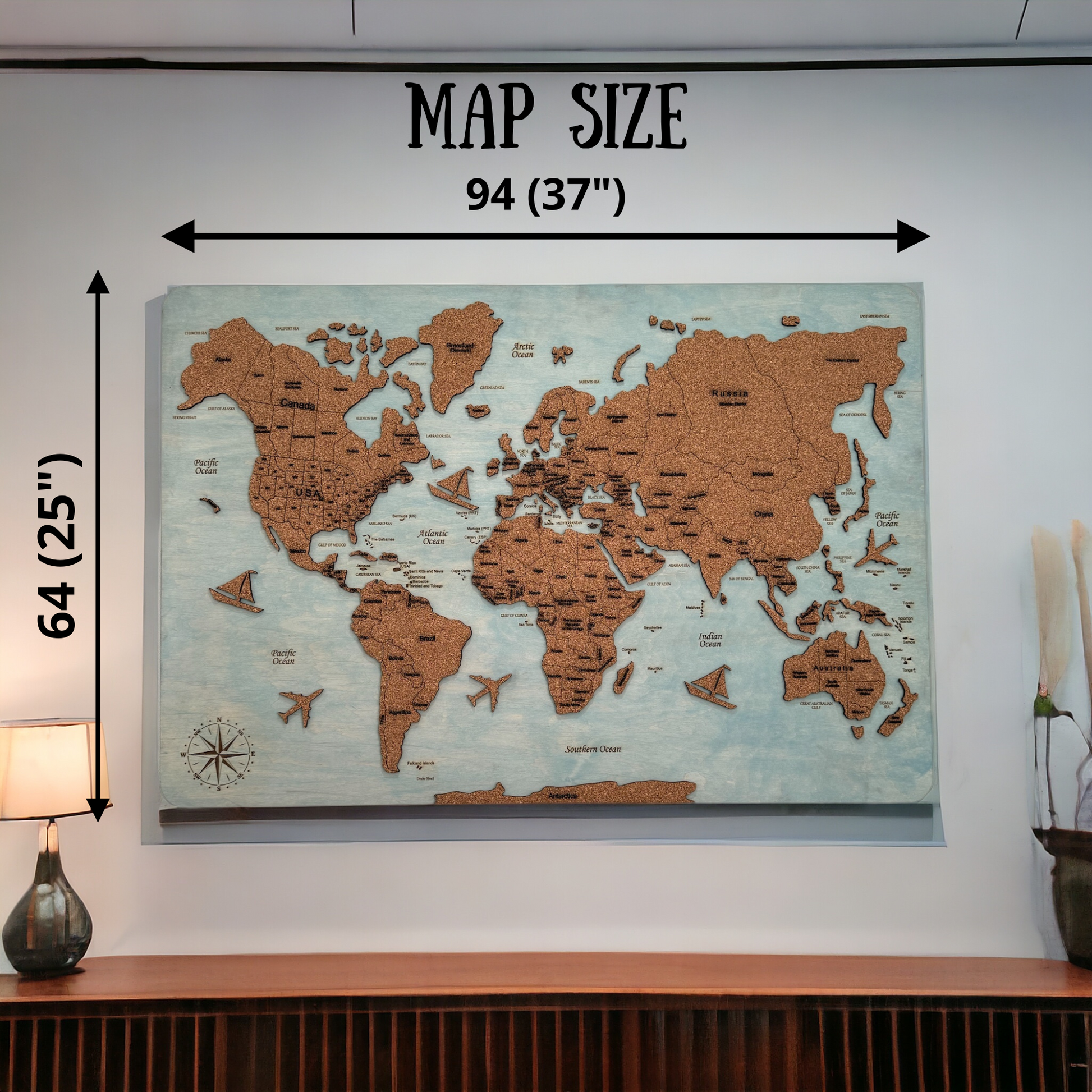 3D Push Pin World Map