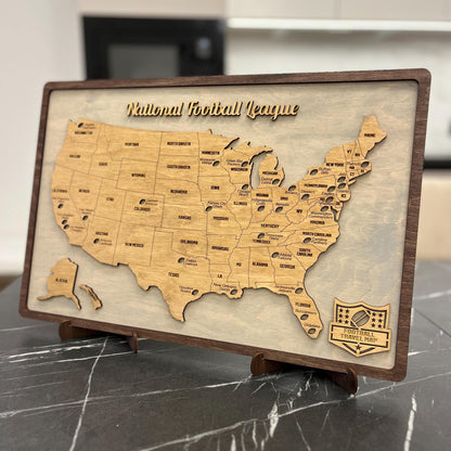 NFL Wooden Map