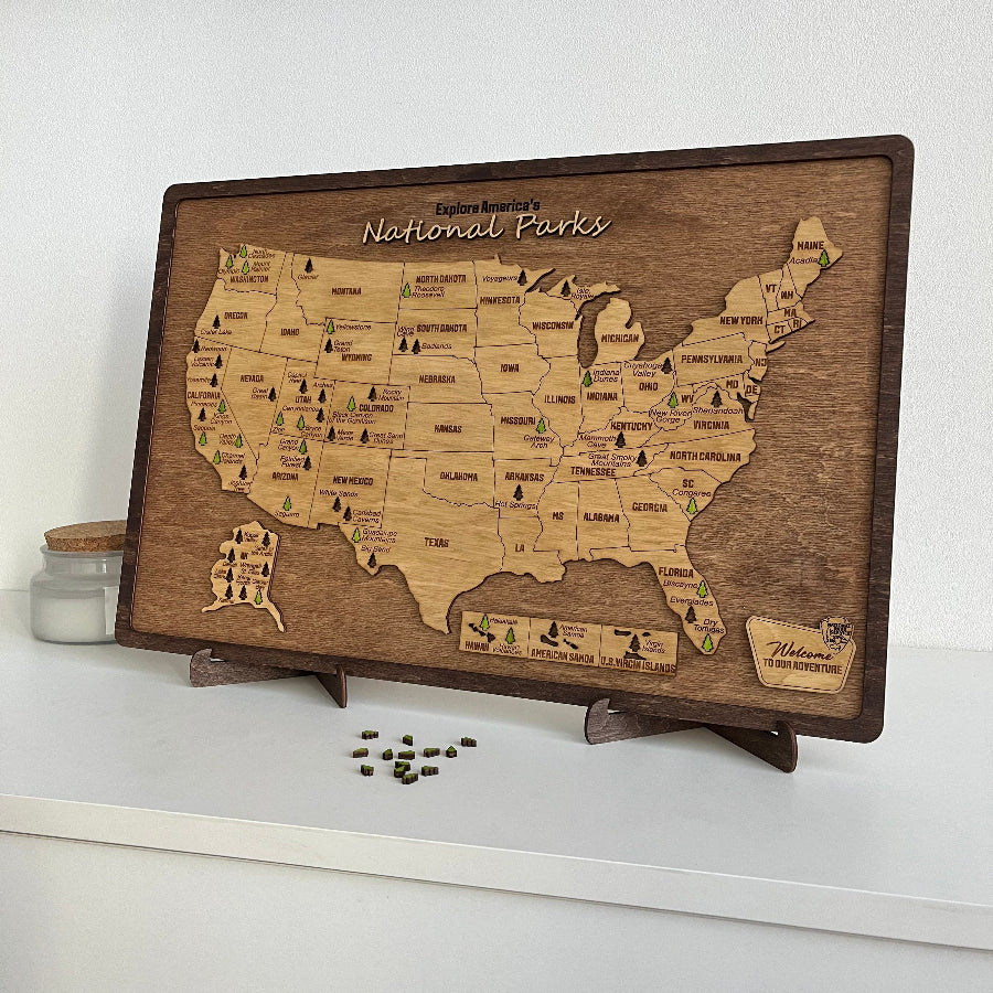 US National Parks Map | 2D Wooden 