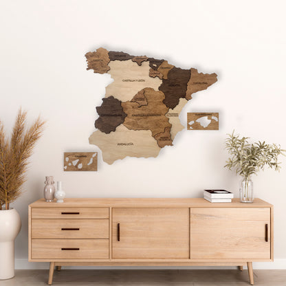 Wooden Spain Map | Ranocchio Map