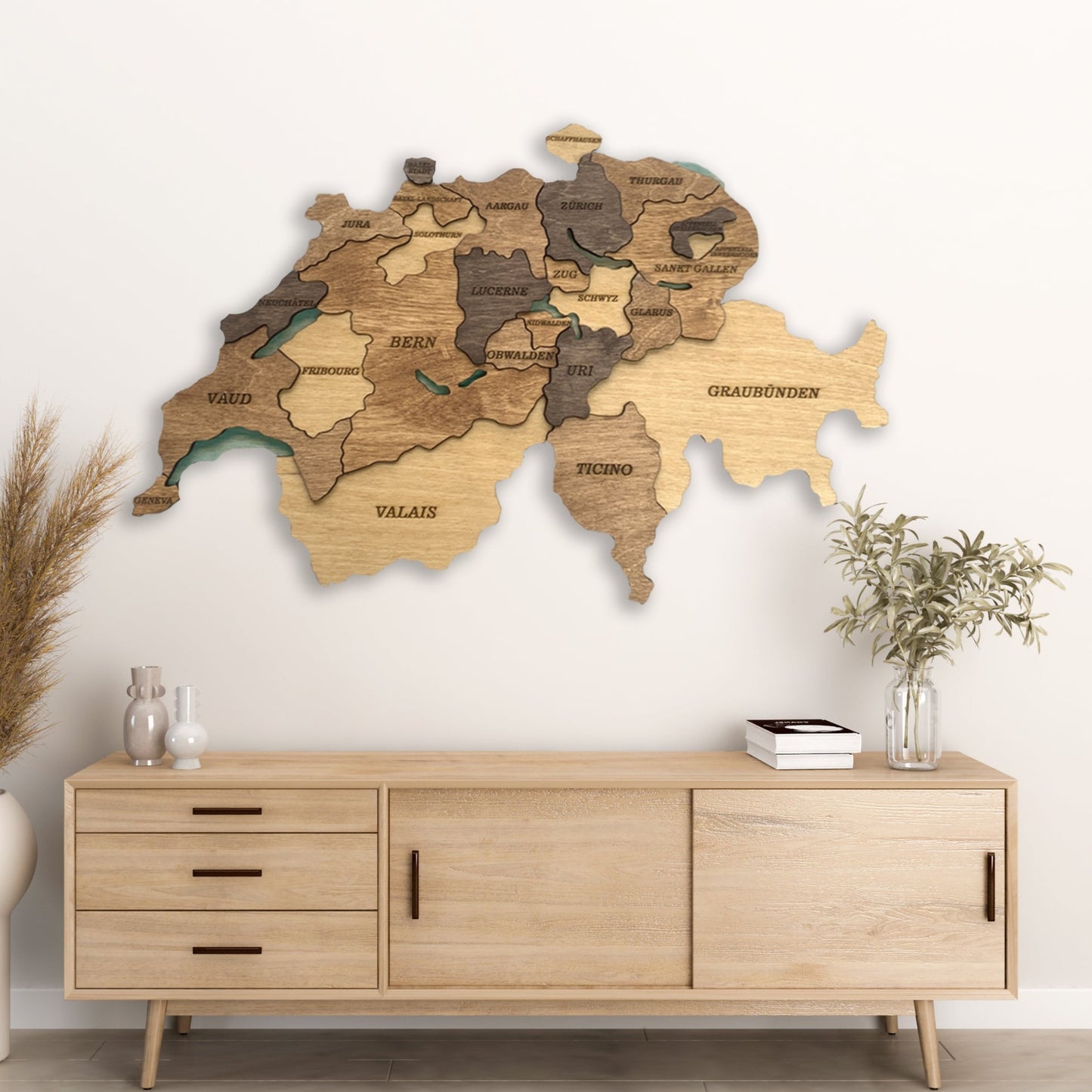 Wooden Map of Switzerland | Ranocchio Map