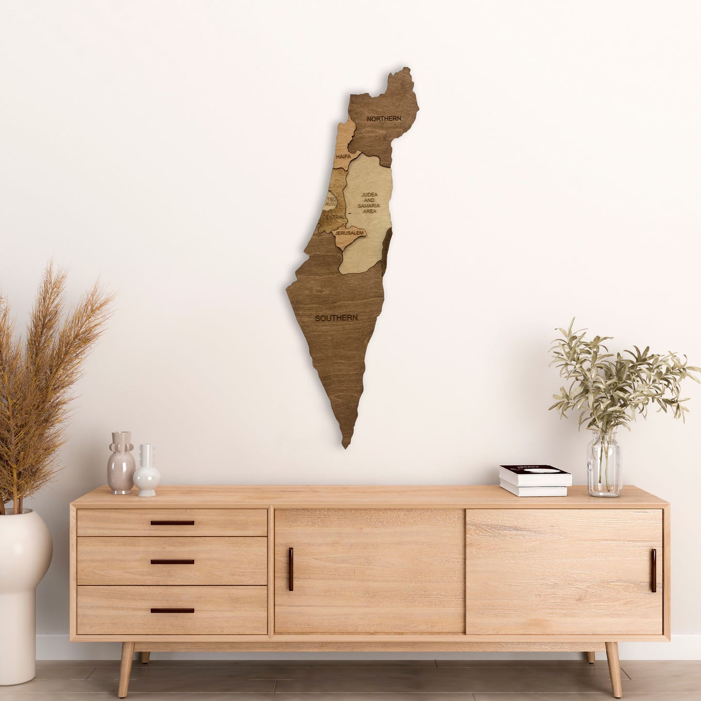 Wooden Map of Israel by Ranocchio Map