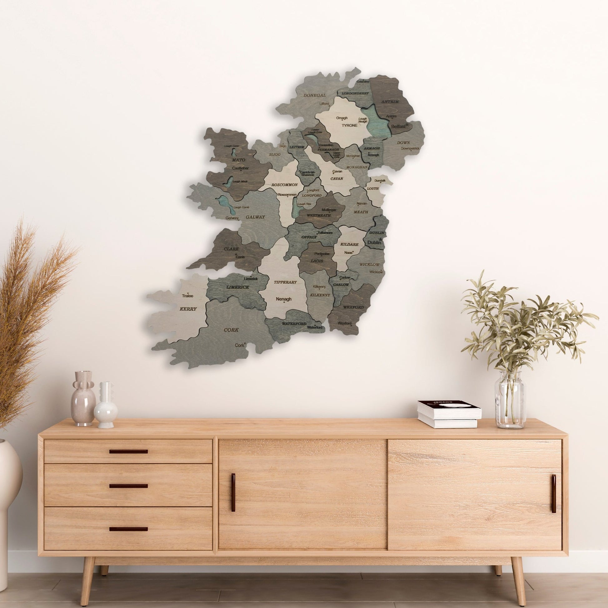 Wooden Ireland Map by Ranocchio