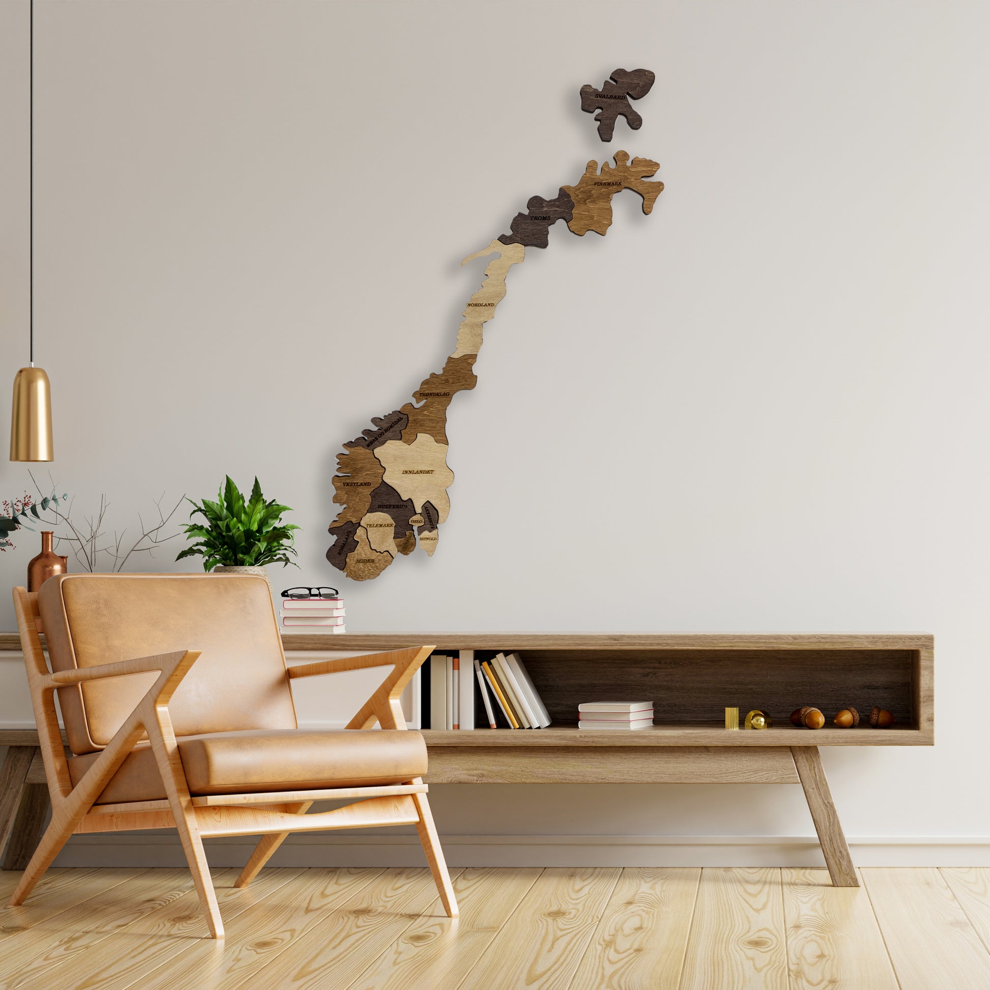 Wooden Map of Norway by Ranocchio