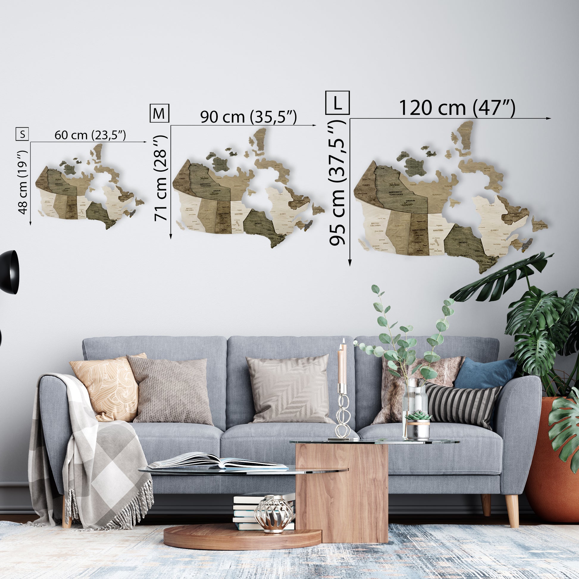 Eco-frendly Wooden Map of Canada 