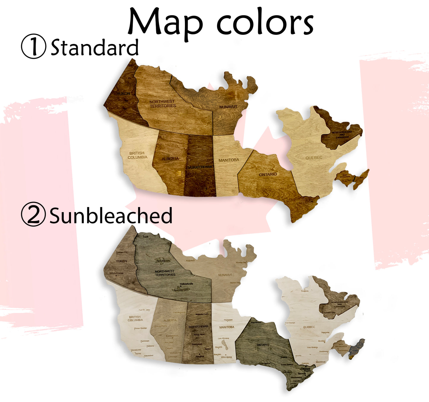 Canada Wooden Map