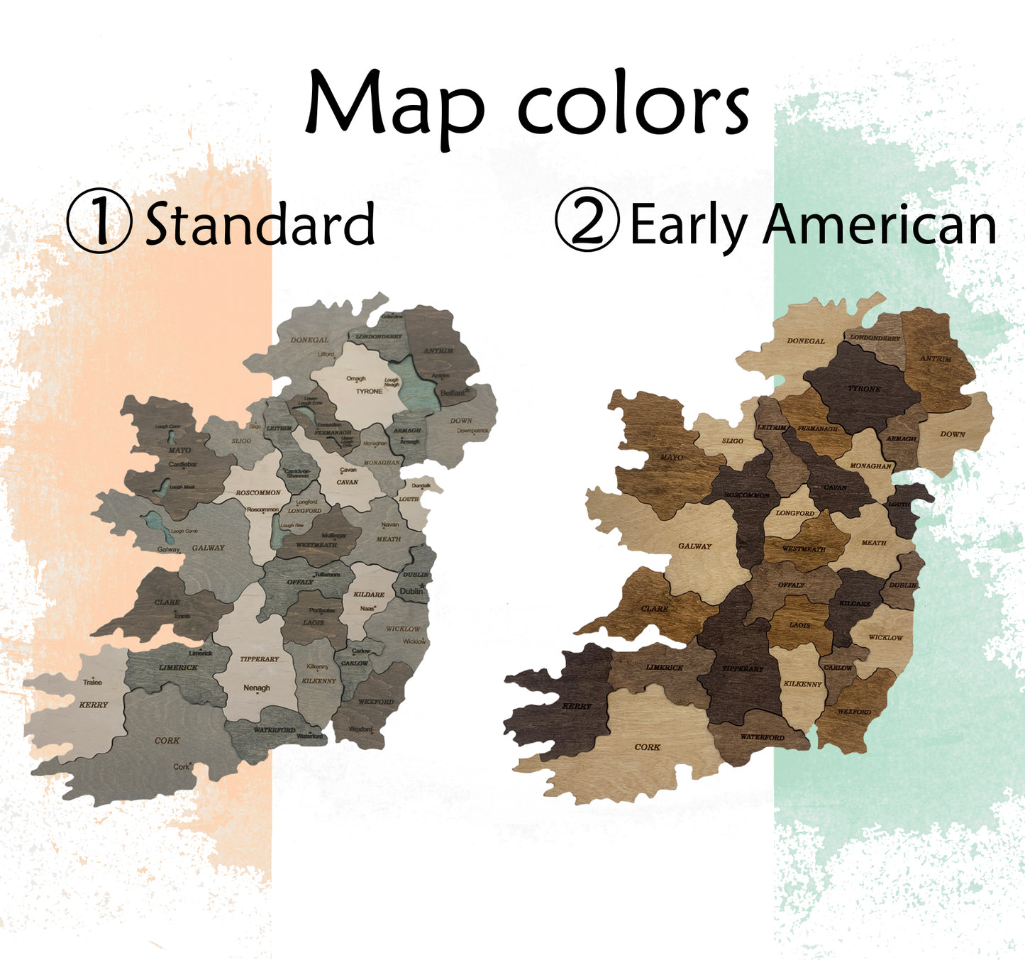 Wooden Map of Ireland | Ranocchio Map