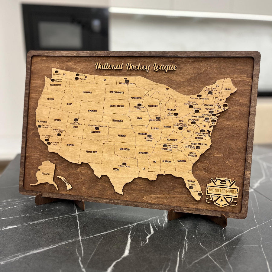 Custom Hockey Team Map 