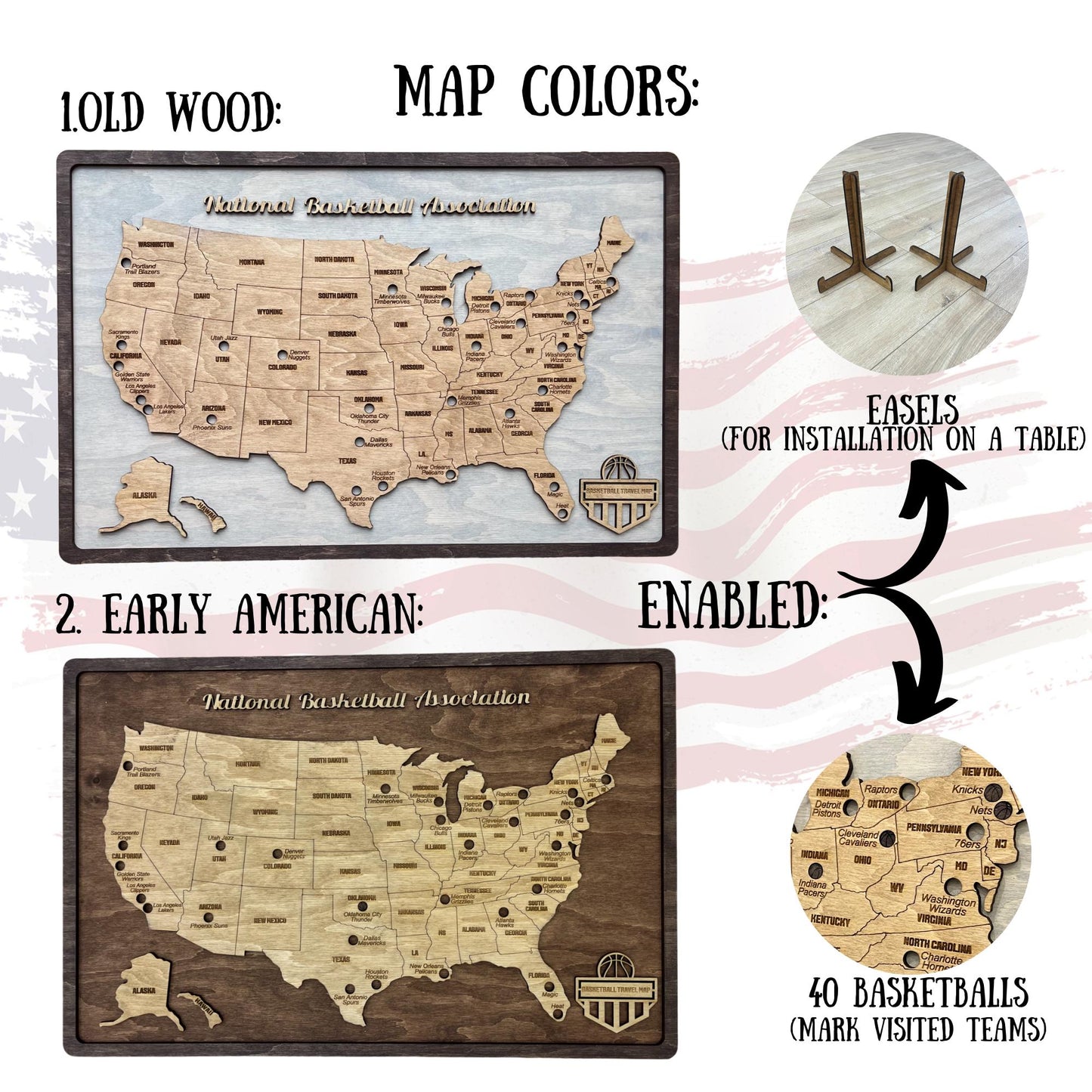 National Basketball Association Teams Map Colors