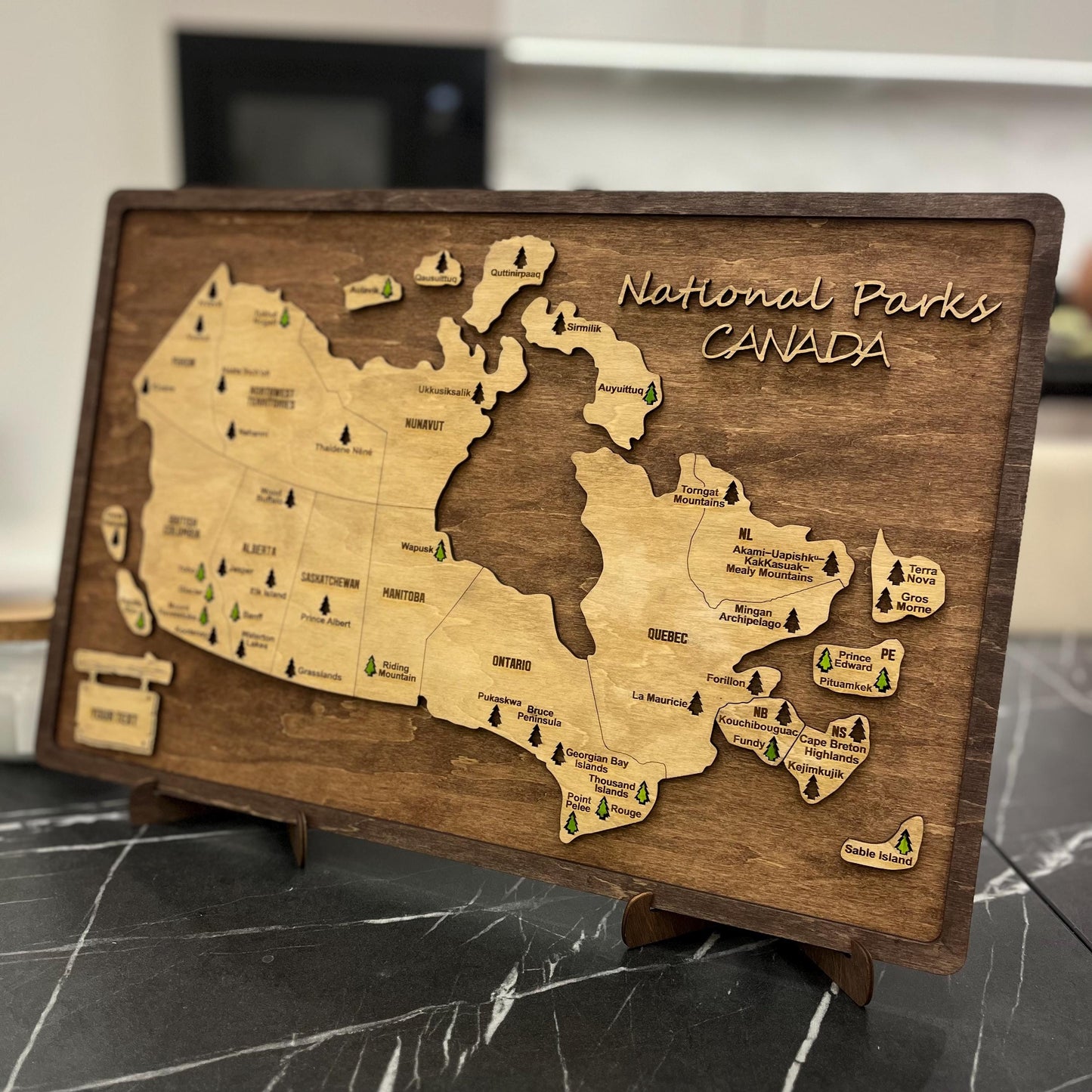 Canada's National Park 2D Wooden Map