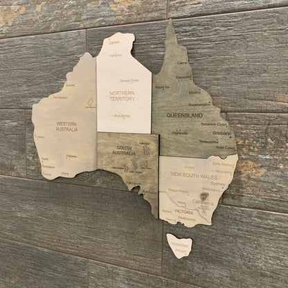 Wooden Map of Australia