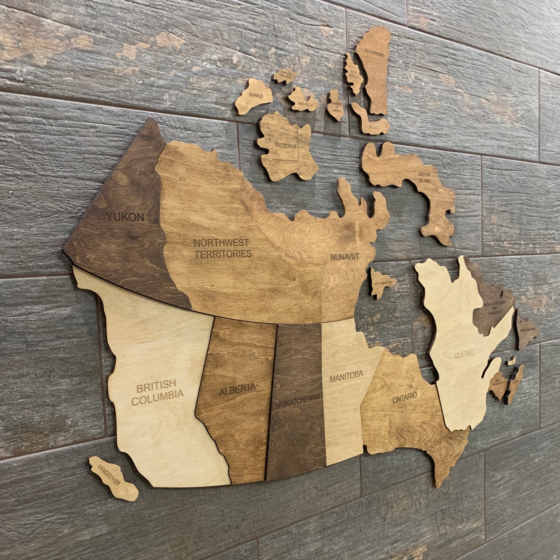 Wooden Map of Canada