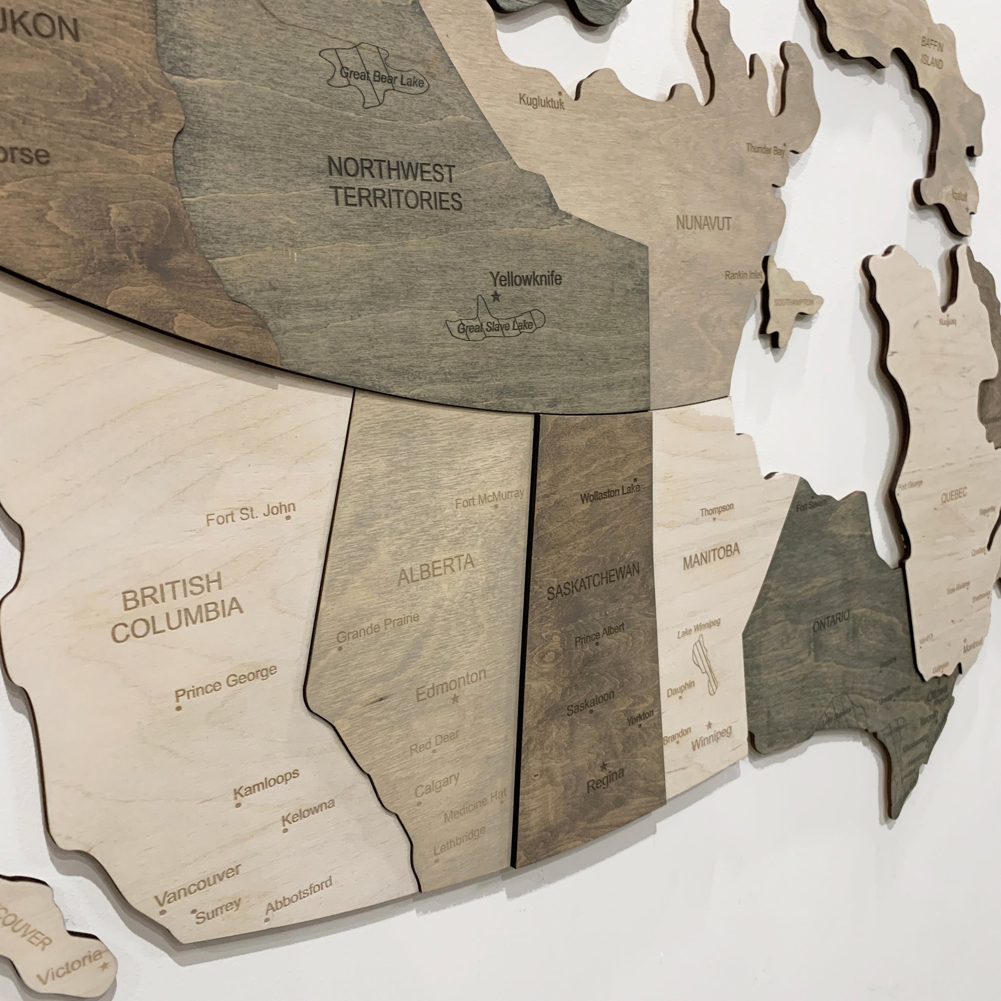 3D Wooden Canada Map