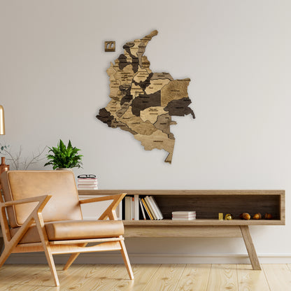 Wooden Map of Colombia