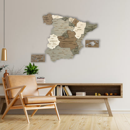 Wooden Map of Spain by Ranocchio