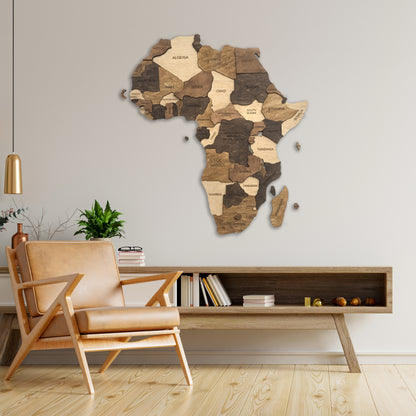 Wooden Africa Map 