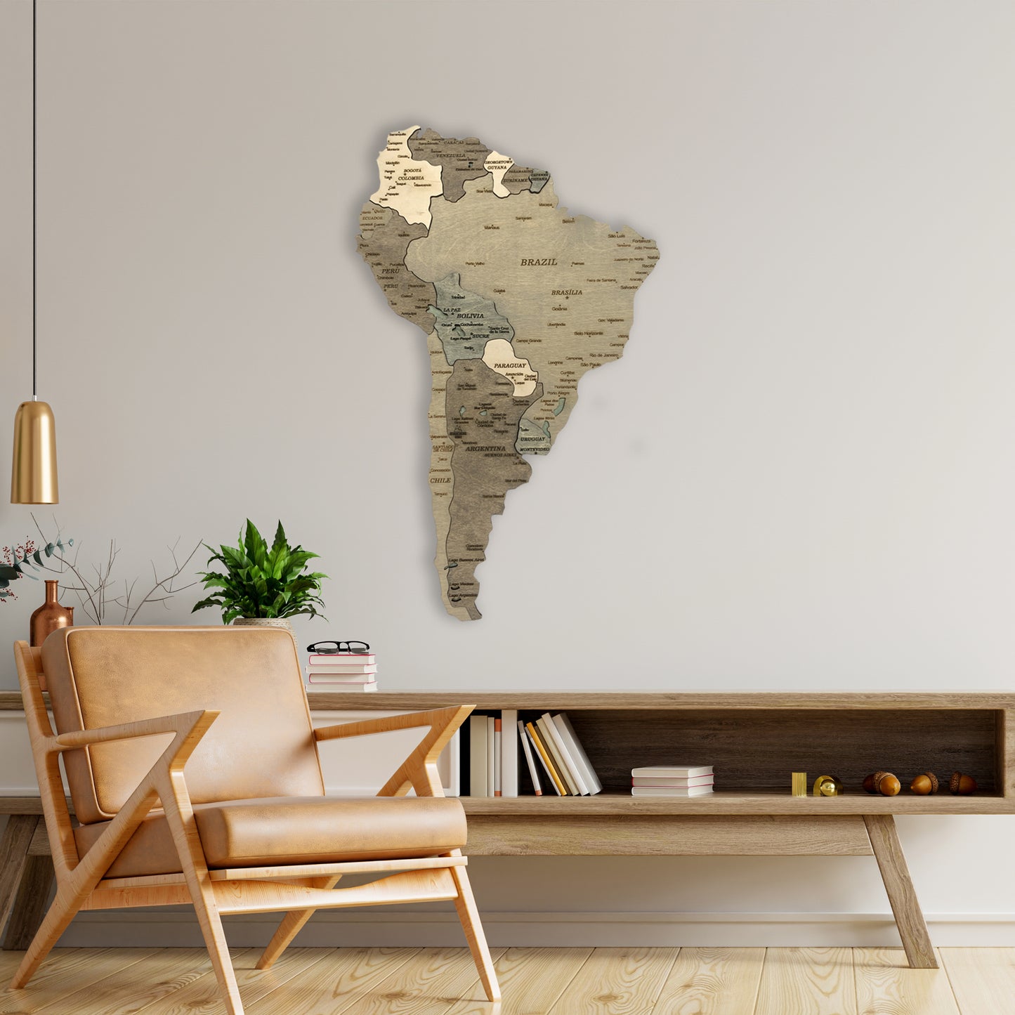 Wooden Map of South America | Ranocchio Map