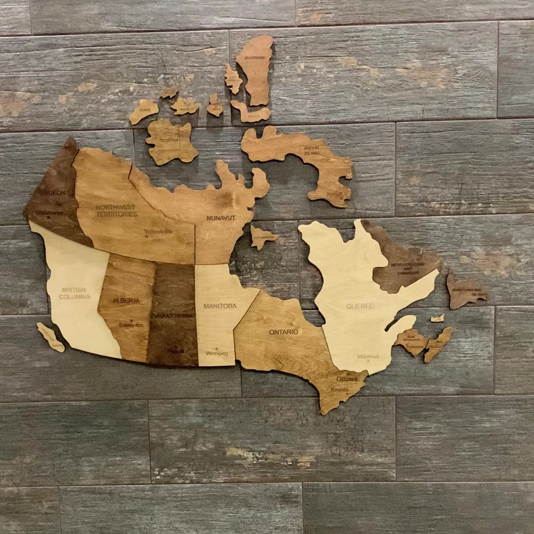 Wooden Map of Canada