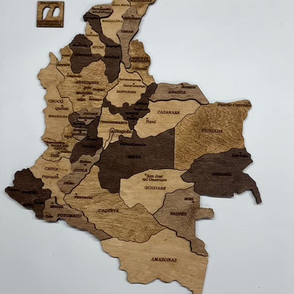 Wooden Map of Colombia