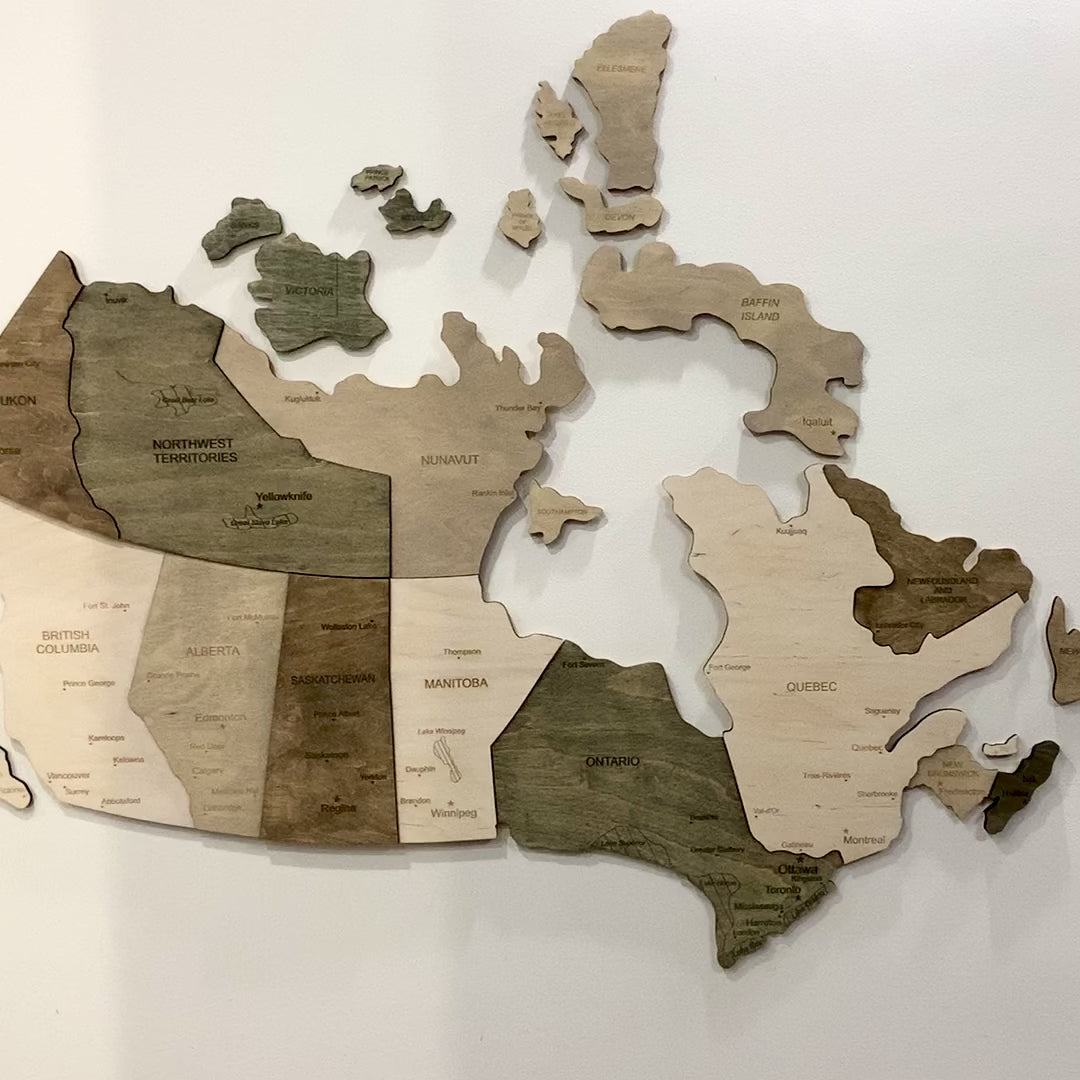 Wooden Canada Map 