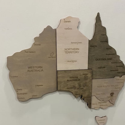 Wooden Map of Australia