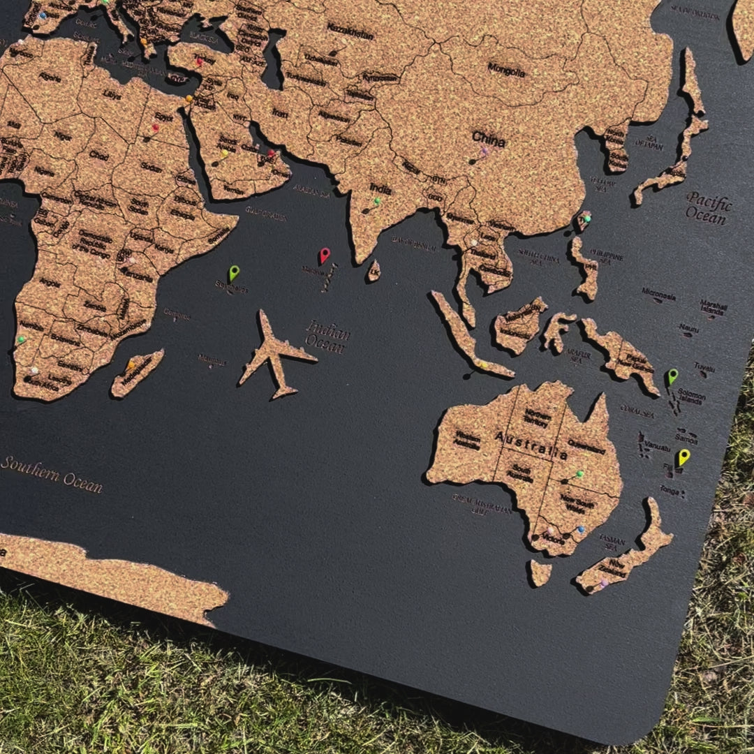 Wooden map of the world