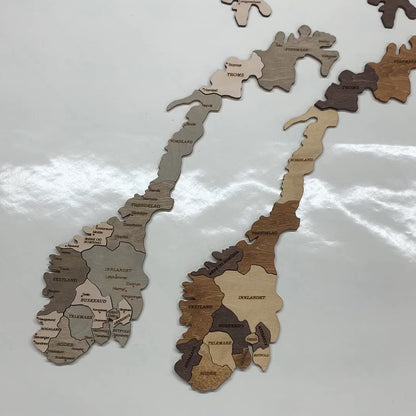 Wooden Map of Norway