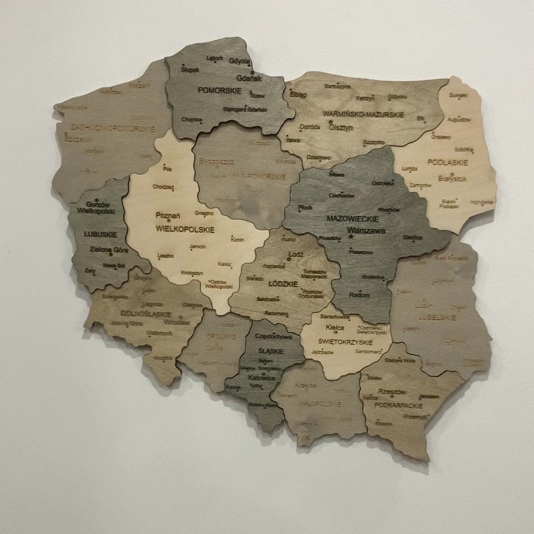 Wooden Map of Poland