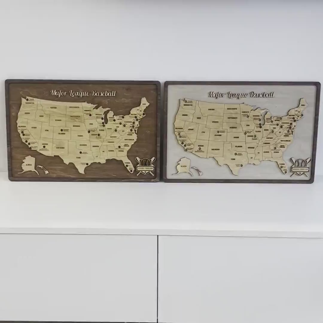 MLB Team Wooden Map Video