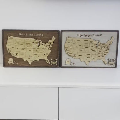 MLB Team Wooden Map Video