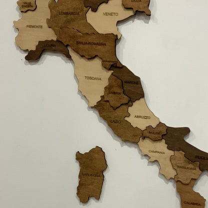 Wooden Italy Map