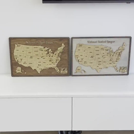 Wooden NFL Team Map Video